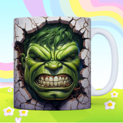 Superhero Smash Green Monster 3D Illusion Ceramic Coffee Mug