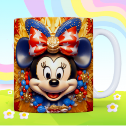 Patriotic Cartoon Mouse Bow Ceramic Coffee Mug