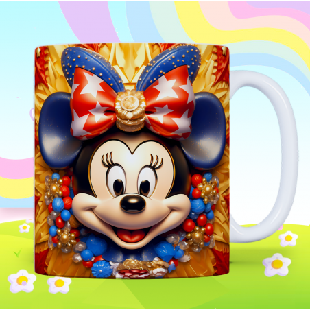 Patriotic Cartoon Mouse Bow Ceramic Coffee Mug