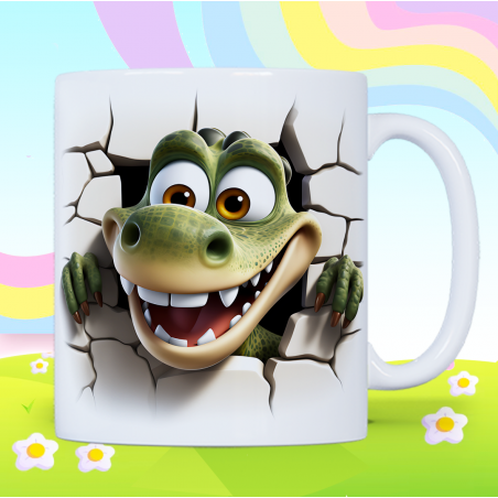 3D Crocodile Breakthrough Ceramic Coffee Mug