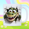 3D Crocodile Breakthrough Ceramic Coffee Mug