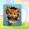 3D Cute Cheetah Cub Breakthrough Ceramic Coffee Mug