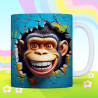 3D Smiling Monkey Breakthrough Mug