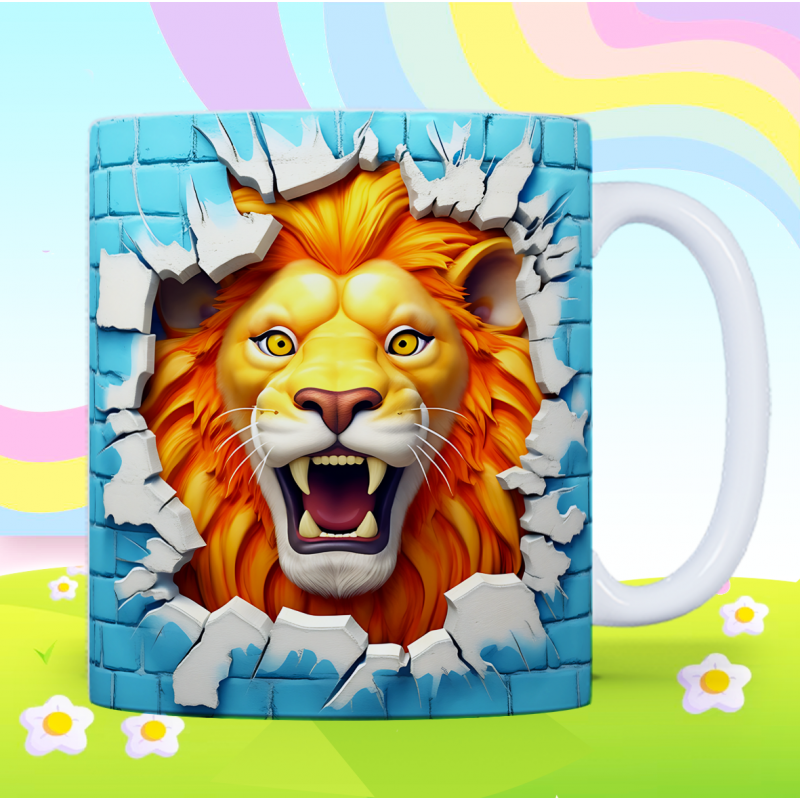 Product Title: 3D Roaring Lion Breakthrough Mug